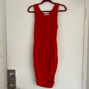 Athleta Orange Scrunch Dress